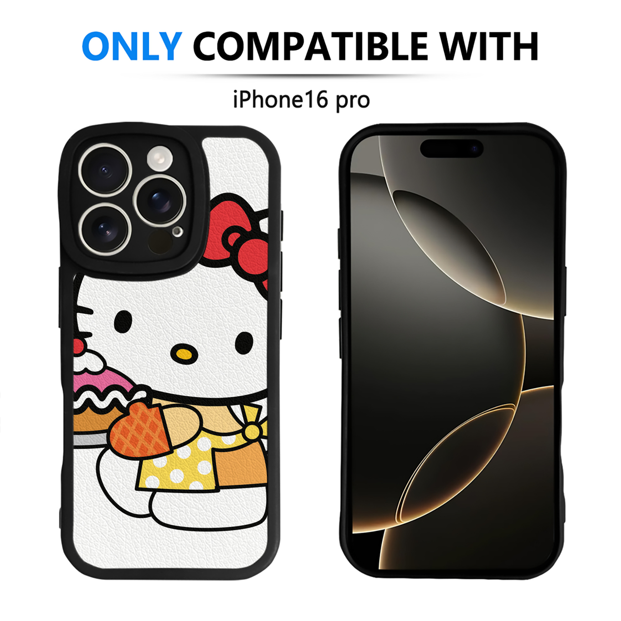 （画像用） Hello Kitty ハローキティ 【iPhone 16シリーズ対応】シリコンスマホケース（レザー調） 材質：シリコン